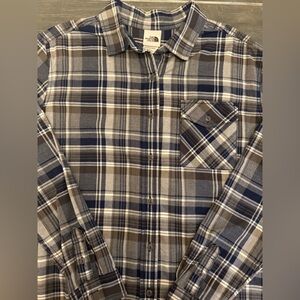 The North Face woman’s Casual Plaid Shirt - Blue and Brown